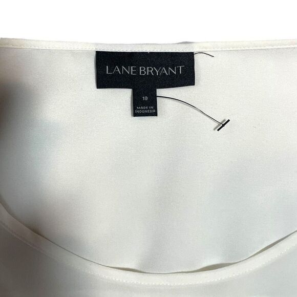 Lane Bryant Cream Flutter Sleeve Blouse Sz 18 - Picture 9 of 11